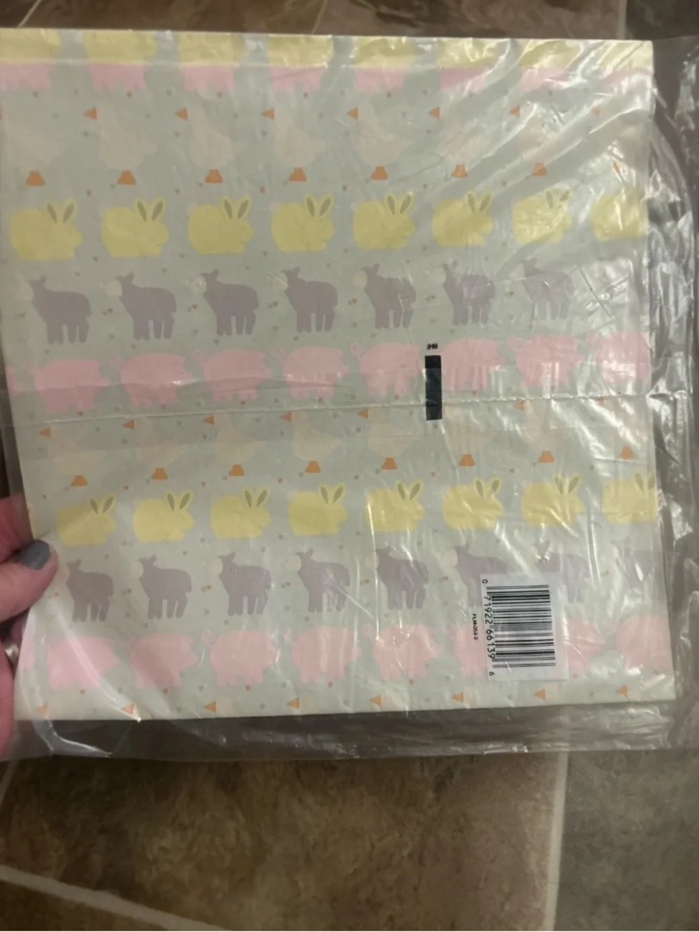Vtg Artfair Easter Bunny Lamb Pig Duck Gift Wrap Sealed Pastel Nursery Farmhouse